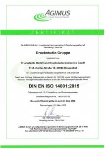 Vorschaubild: Zertifikat DIN EN ISO 14001:2015..